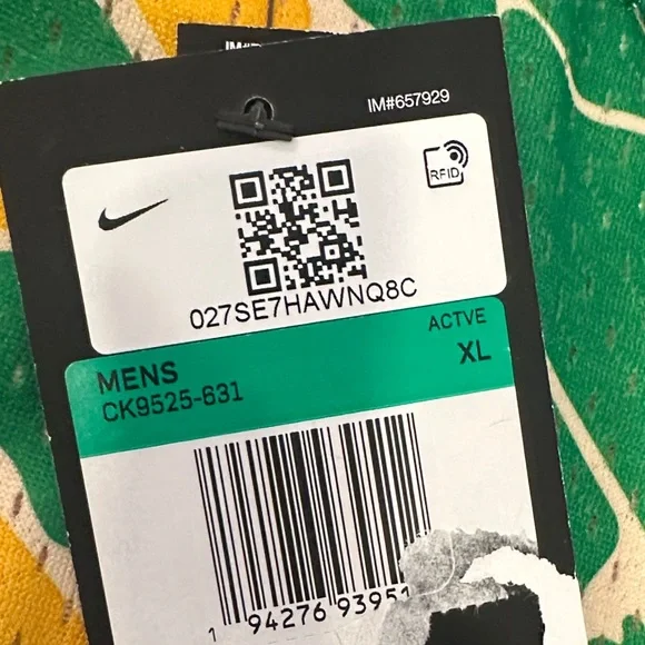 Nike Men's Multicolor Graphic Basketball Jersey - Green/Yellow/Red/White - Picture 5 of 6